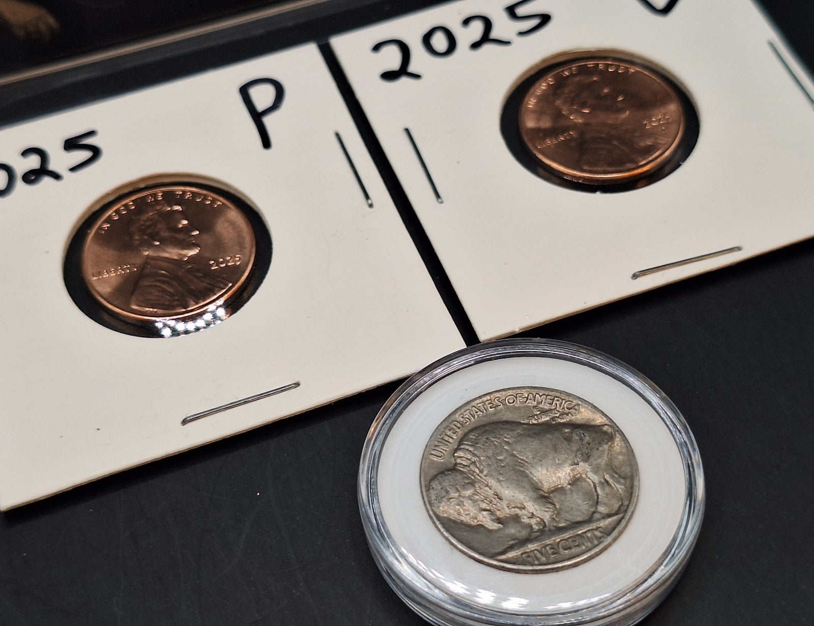 Winston Churchill Silver Mercury Dime Card, Buffalo Nickel & 2025 Cent Set BU