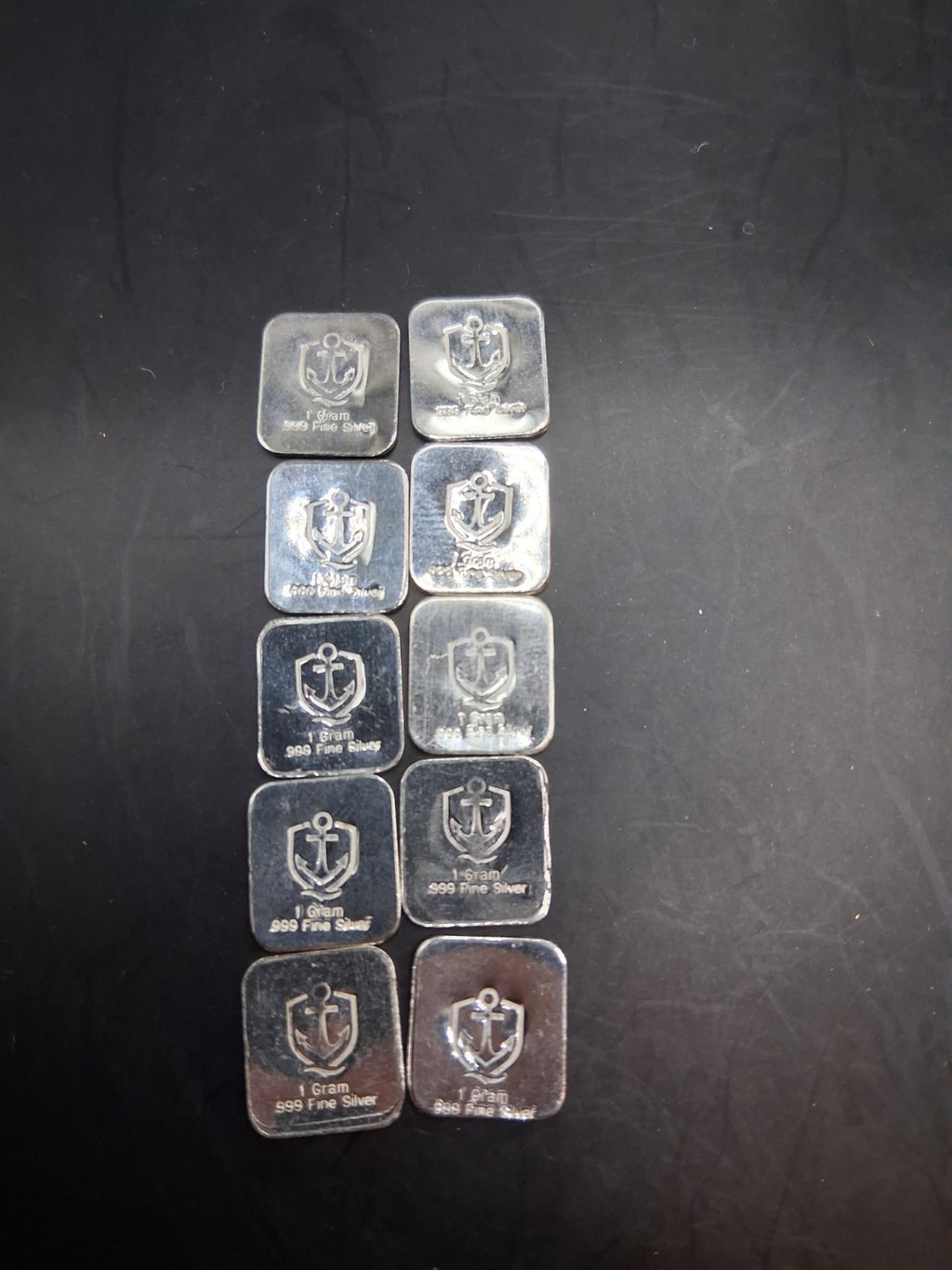 10 Grams Silver Bullion Bars .999 Fine + 2 Vials Gold Flake Estate Lot Anchor