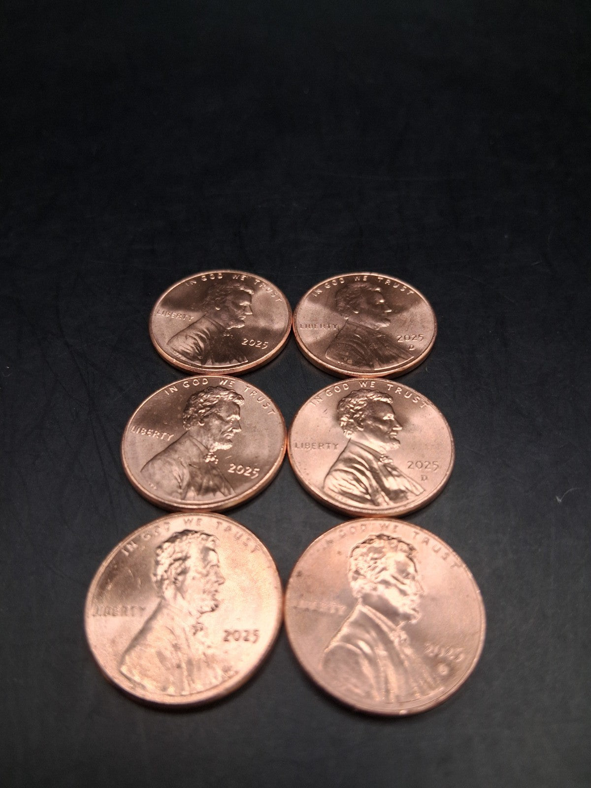 Lot 12 x 2025 Lincoln Pennies | 6 P & 6 D Uncirculated Mint Cents BU