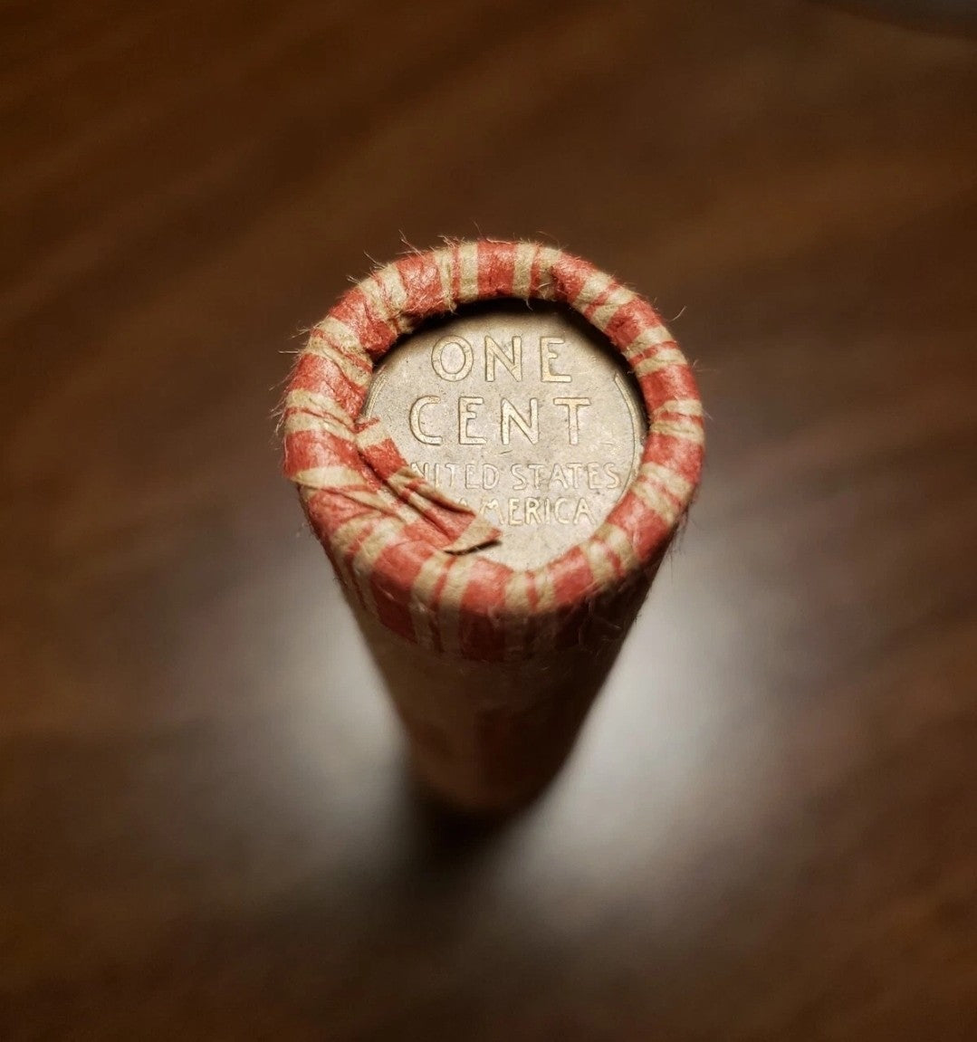 Roll Of 50 Lincoln Wheat Cent Pennies 1909-1958 PDS Unsearched
