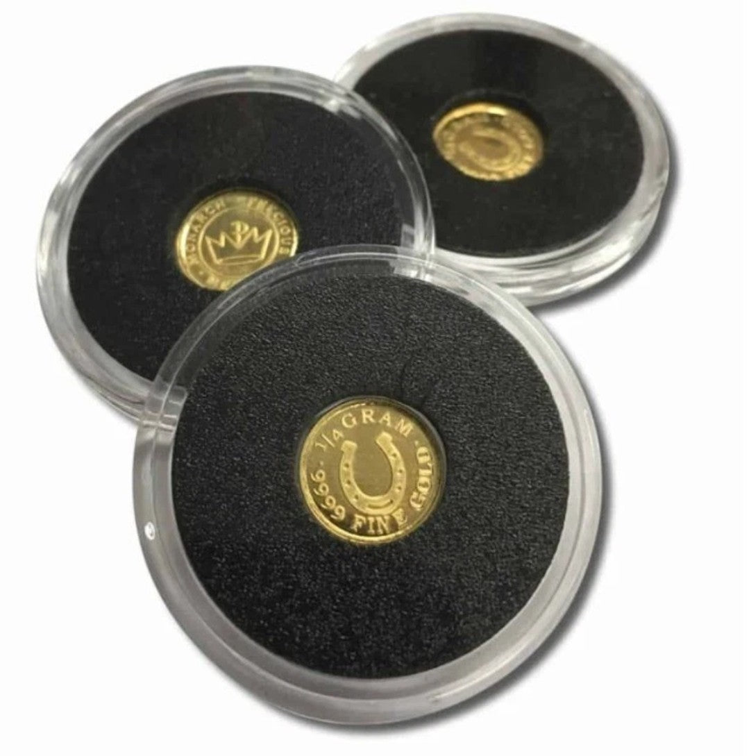 .9999 Pure Gold Round Horseshoe in capsule