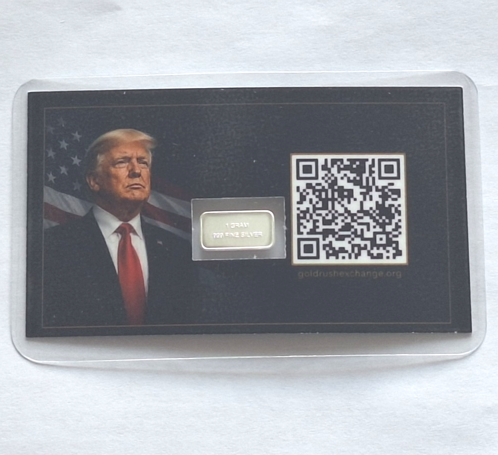 Donald Trump Tribute Card Protect Our 2nd Amendment 1 Gram .999 Silver Bar FS
