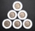 Lot of 6 Buffalo / Indian Head Nickel Coins with Full Dates, US Coins!