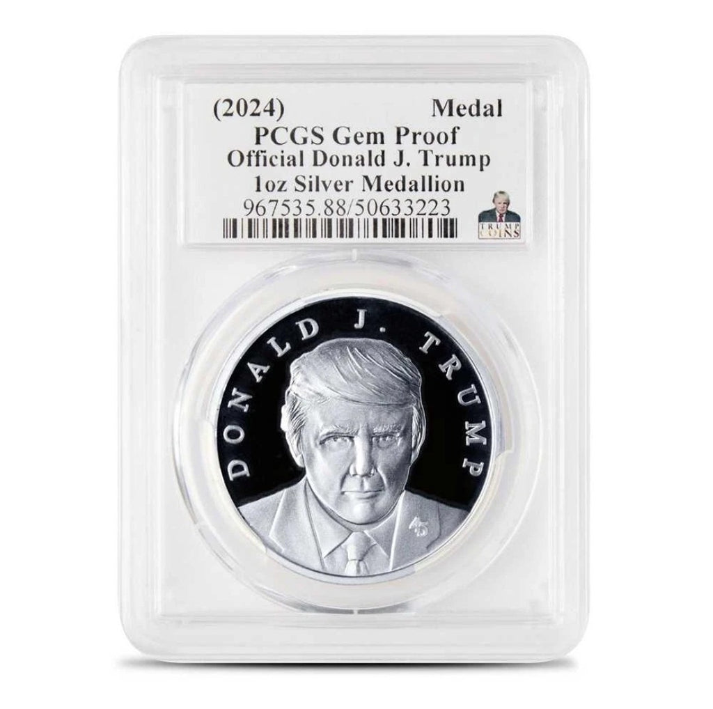IN STOCK! 1 oz SILVER President Trump First Medallion PCGS GEM Proof MAGA Coin