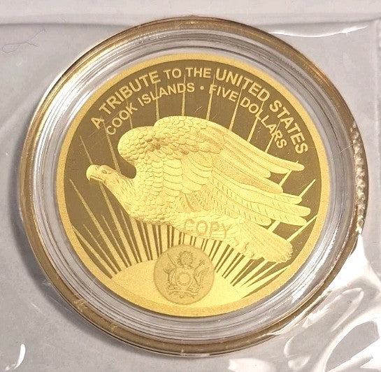 2026 Cook Islands Saint-Gaudens $5 Gold Coin 24K .9999 Fine Gold w/ Display Case