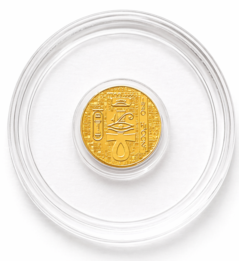 🪲 1/200 oz Pure Gold Egyptian Scarab Round + 2x FREE 1/4000 oz Idaho Goldbacks