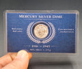 Classic Mercury Silver Dime Gem BU Uncirculated 90% 10C in Display Card Holder