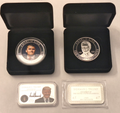 Ultimate Trump & Charlie Kirk .999 Silver Set w/ Colorized Bar + Display Cases