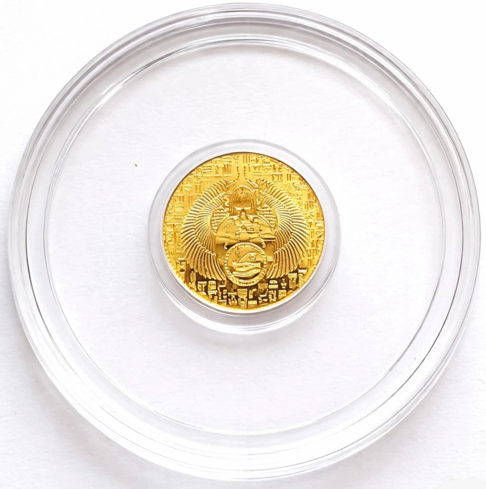 TUBE of 10 - 1/200 oz .999 Pure Gold Egyptian Scarab Round 24K Fine Bullion Lot