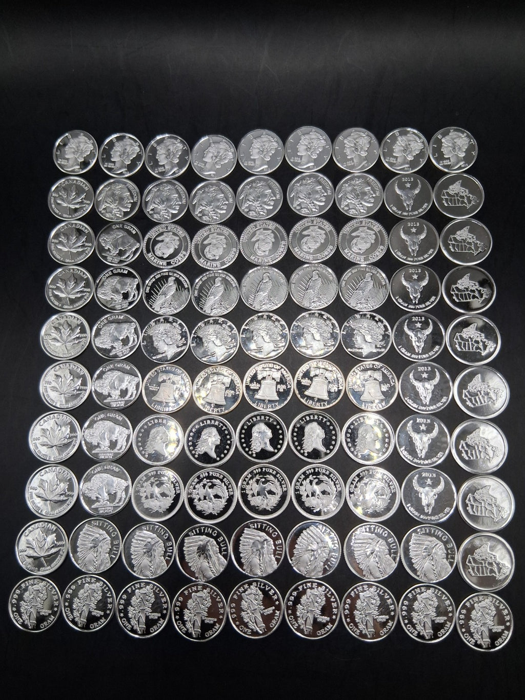 Lot 100 x Pure .999 Fine Silver Rounds Premium New Bullion Estate Coin Design 🔥