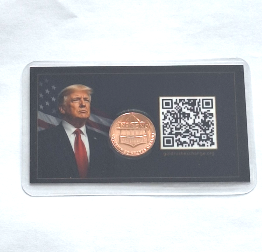 Donald Trump Display Card w/ 2025-D Lincoln Cent Last Penny Minted UNC FS