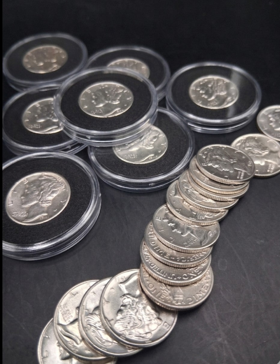 Lot (5) Mercury Dime From OBW Roll Estate Hoard CHOICE-GEM BU UNC 90% Silver