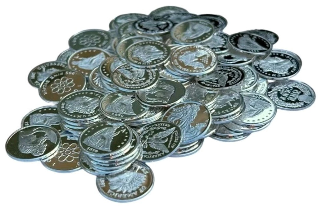 50x PURE .999 Fine Silver Rounds Bullion Estate Lot Amazing Designs