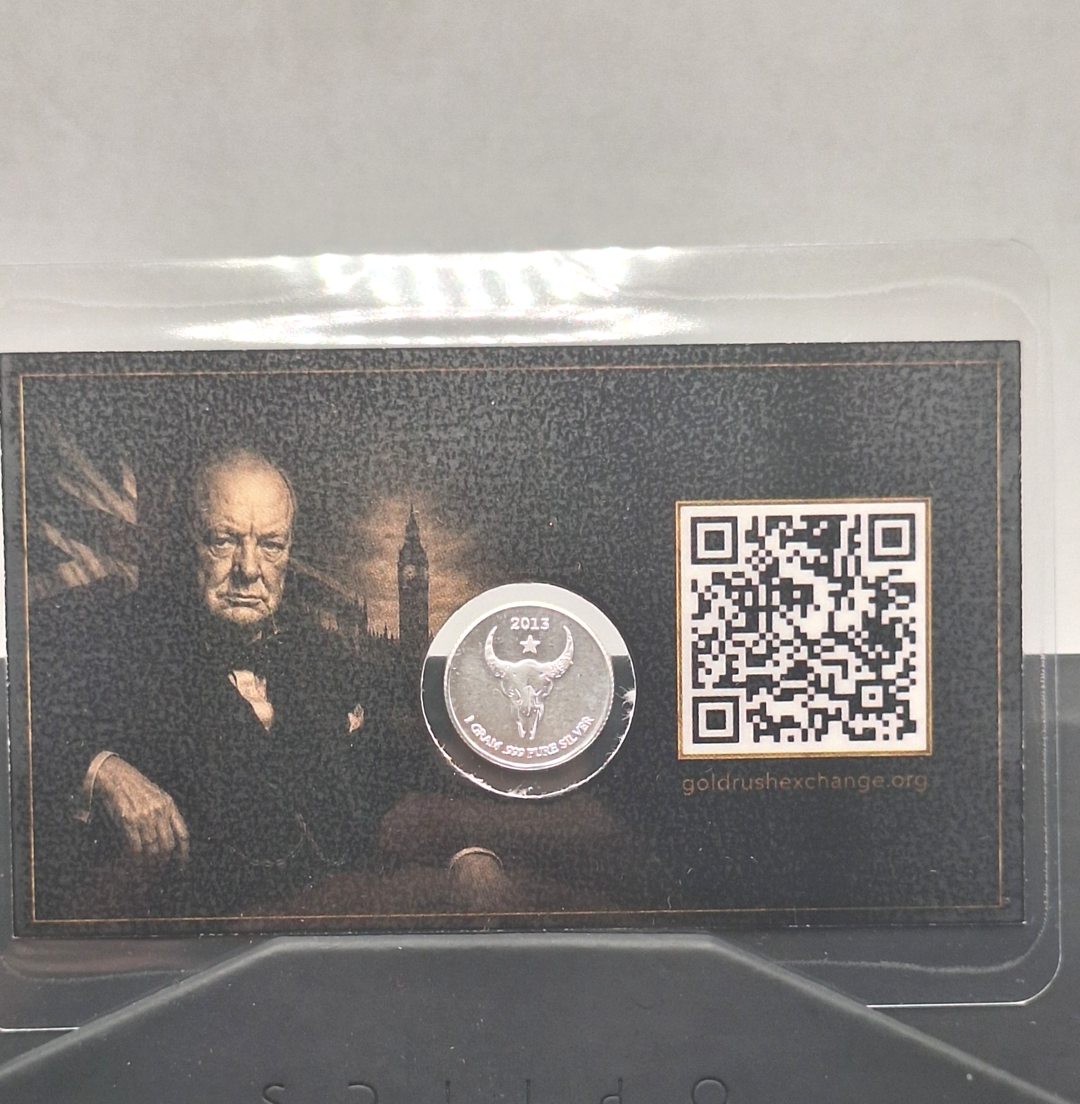 2x - Winston Churchill Tribute Cards Genuine 1g .999 Silver Sitting Bull Round