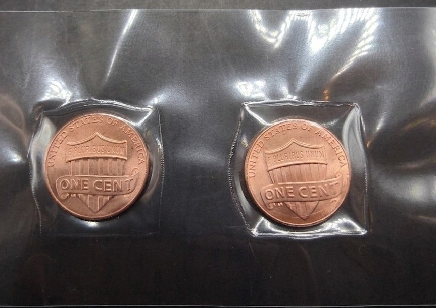 2025 P & D Lincoln Penny Set - Uncirculated Cents in Laminate FREE SHIPPING!