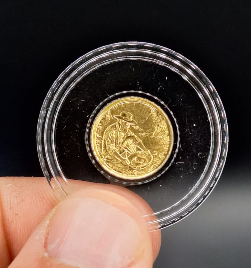 .9999 Pure Gold Coin Prospector Round Sealed In Capsule Ships Free!