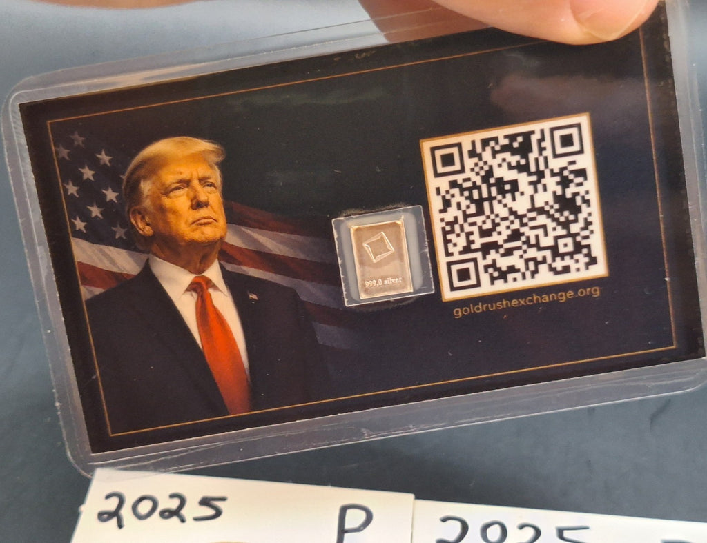 Trump Tribute Card w/ 1g Valcambi Silver Bar & 2025 P&D Lincoln Cent Set BU
