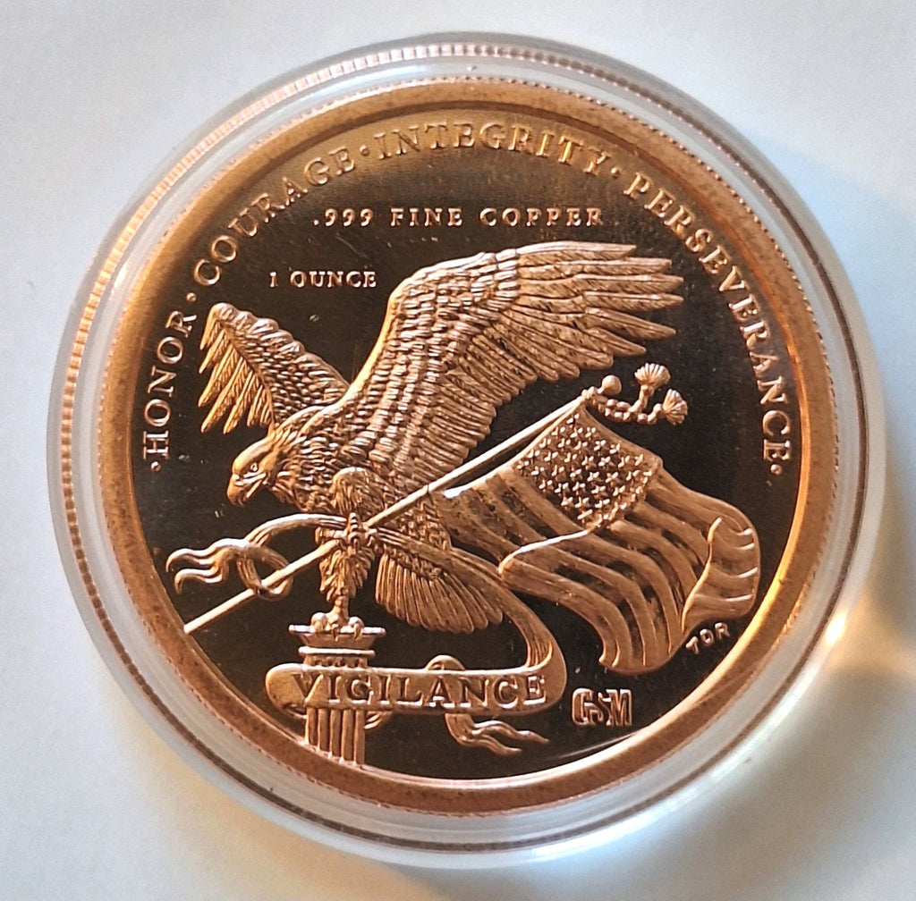 LOT 10 - 1 oz U.S. 250th Anniversary Copper Rounds in Capsule .999 Fine Bullion