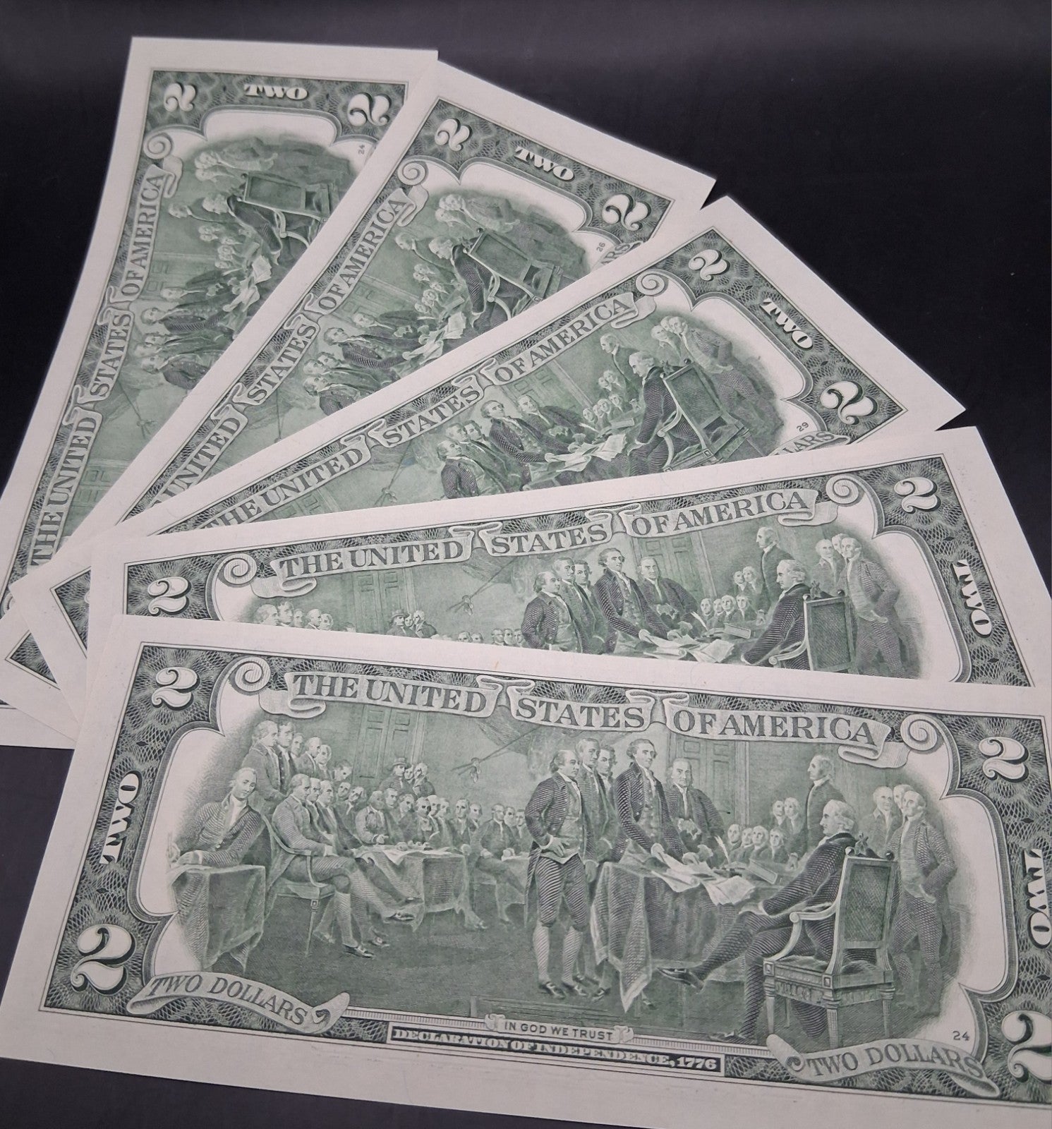 5x Uncirculated $2 Two Dollar Bills - $10 Face Value - Sequential/Random Mint