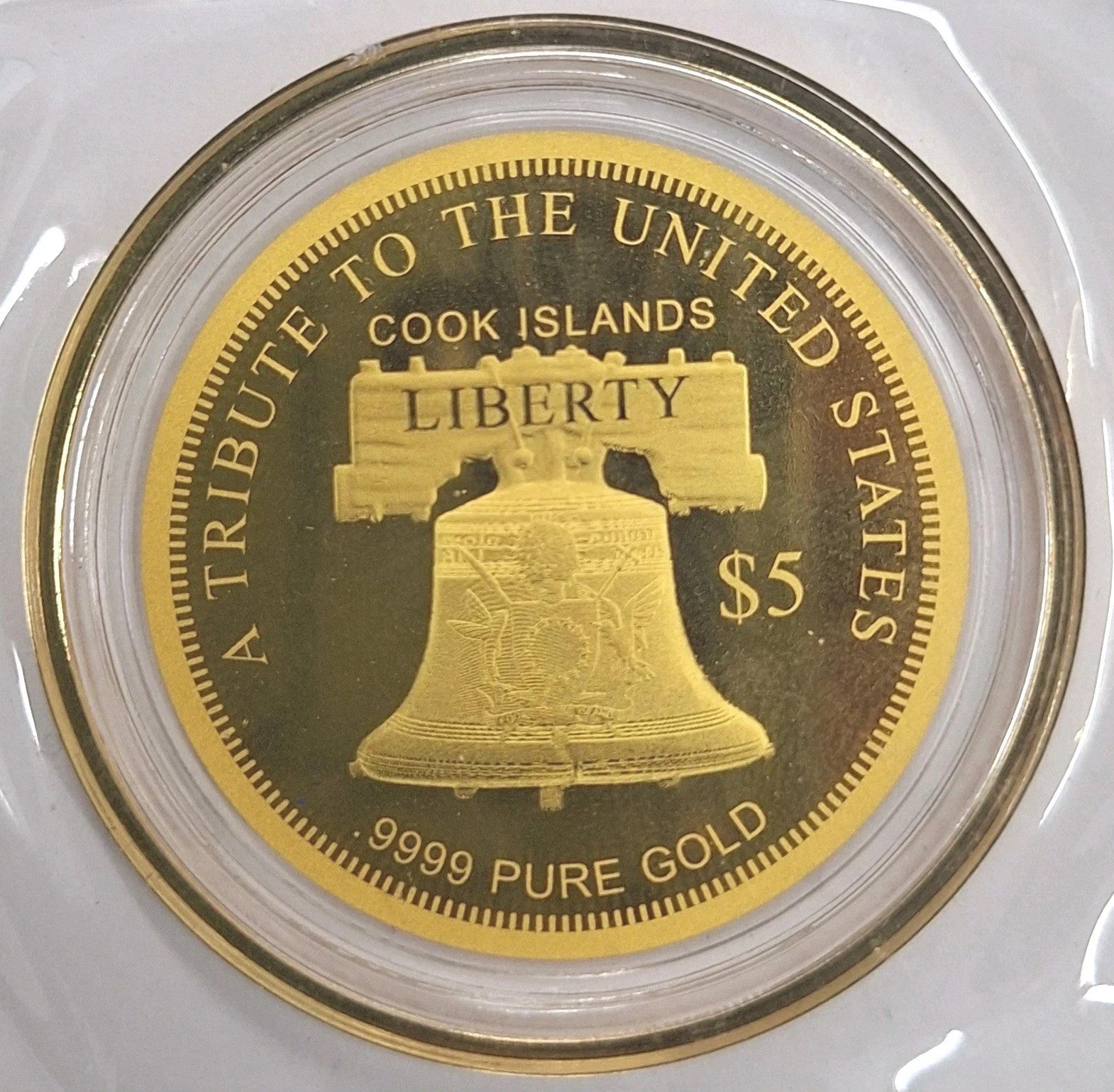 2026 Cook Islands Statue of Liberty $5 Gold Coin 100mg .9999 Display Case