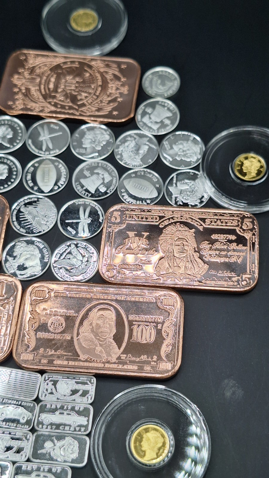 Precious Metals Mix Gold Silver Copper Bullion .999 Bars Rounds Stacker Set
