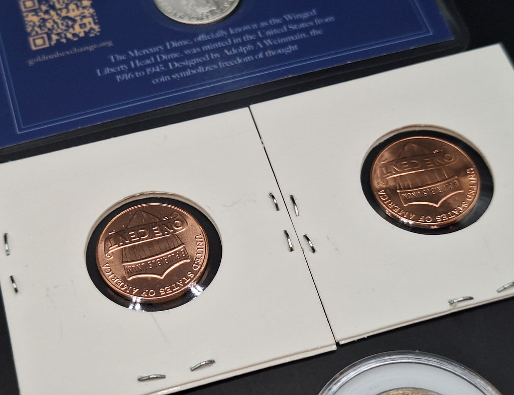 Buffalo Nickel Full Date, Silver Mercury Dime & 2025 P&D Cent Set BU