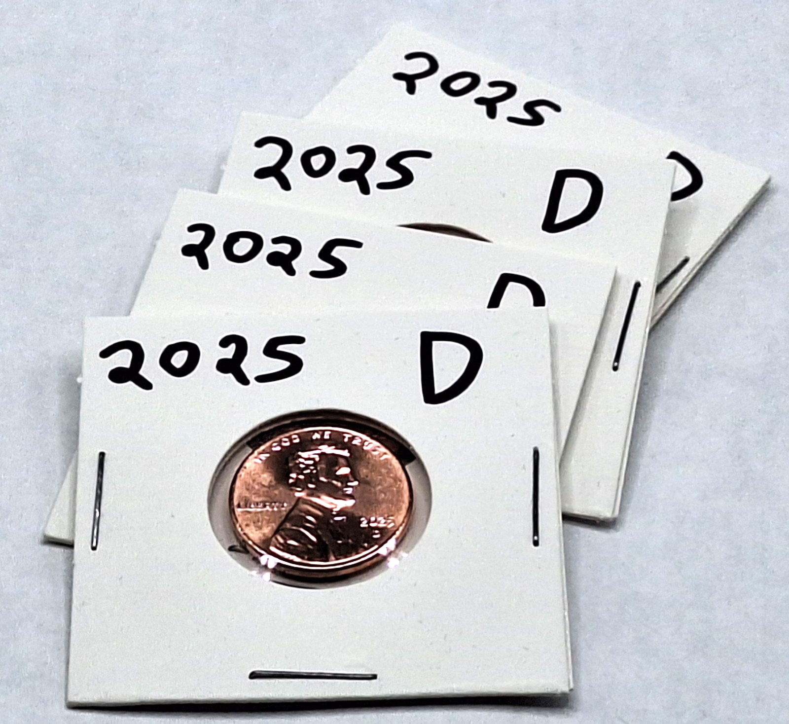 Lot 4x 2025-D Lincoln Shield Cent Penny Gem BU Uncirculated in Protective Holder