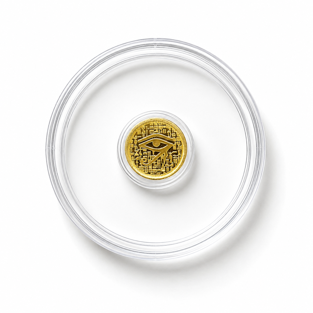 2x 1/500 Troy Oz .9999 Fine Gold Egyptian Eye of Ra Round Coin Bullion Handmade