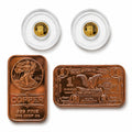 2x 24K Liberty Gold Coins 1/200 oz .9999 + FREE 2x 1 oz Copper Bars Set