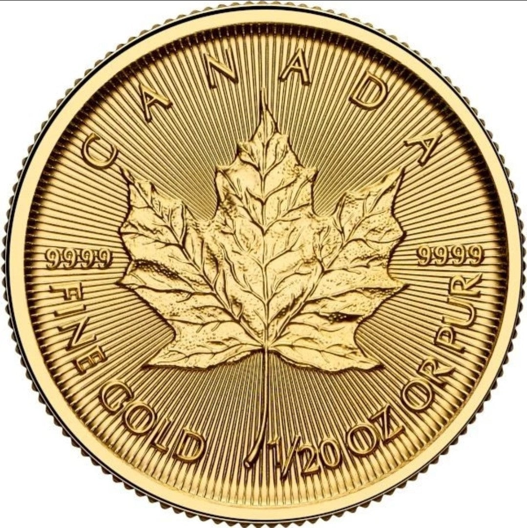 2026 Canada Gold Maple Leaf 1/20 oz $1 - BU Bullion Coin