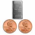 2025 P&D Lincoln Cent Set (2 Coins) UNC + 1g Valcambi .999 Silver Bar Free Ship!