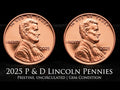 2025-P&D Lincoln Shield Cent - 2 Penny Set - RED BU - IN STOCK - FREE SHIPPING