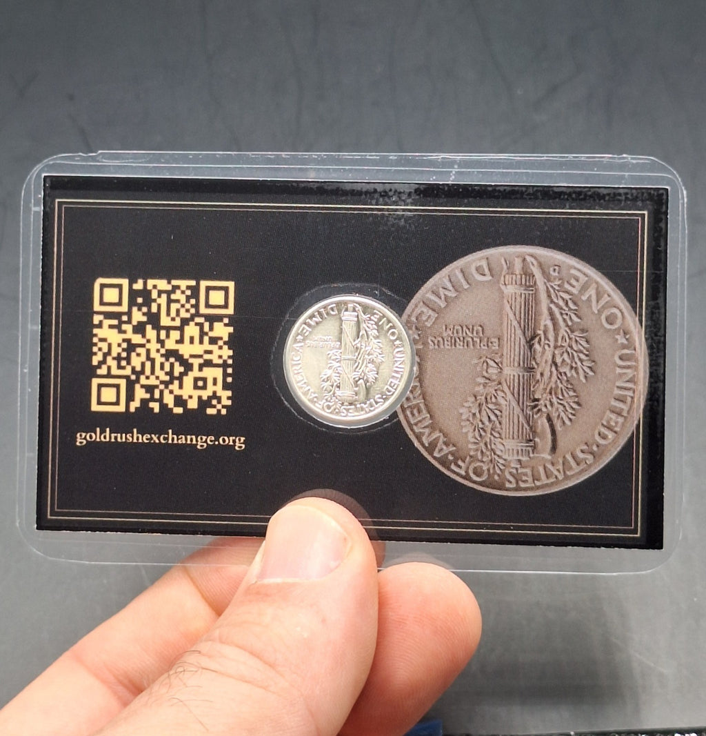 Mercury Silver Dime Gem BU 90% Silver Premier Black Collector Display Card