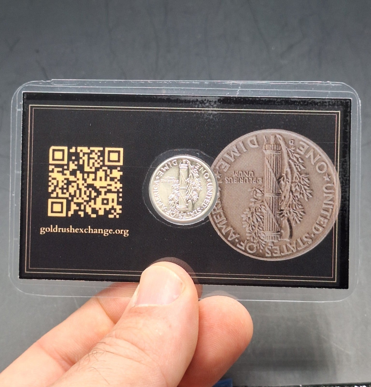 Mercury Silver Dime Gem BU 90% Silver Premier Black Collector Display Card
