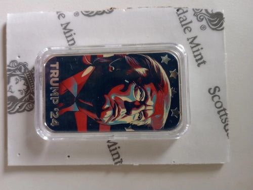 1 oz Colorized Pure Silver Coin Donald Trump  2024 Campaign Silver Bar (New)