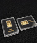 Lot of 2 - .9999 Fine Gold Bars In Assay Walking Liberty & Double Eagle 1/50oz