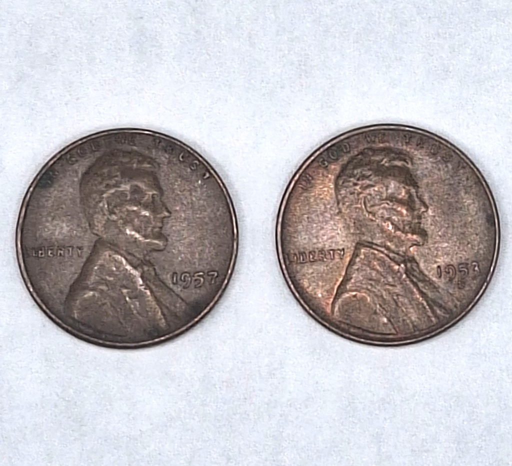 LOT 2 - 1909-1958 - Random Date Lincoln Wheat Penny - Free Shipping *Circulated*