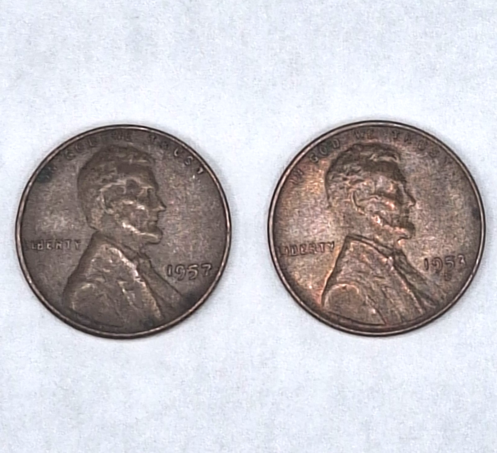 LOT 2 - 1909-1958 - Random Date Lincoln Wheat Penny - Free Shipping *Circulated*