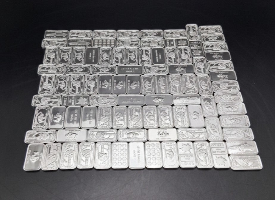 (50x) Pure .999 Fine Silver Bar Premium Rare New Bullion Estate Lot Designs ✨️