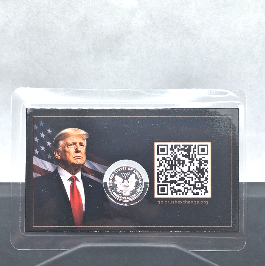 Set of 5 - Donald J Trump Tribute Cards w/ 1g .999 Silver Walking Liberty Round