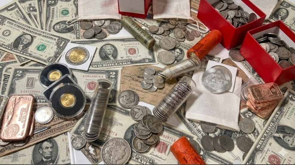 ESTATE SALE ~ OLD US COINS ~ GOLD BARS ~ .999 SILVER BARS ~ BULLION ~ US BILLS