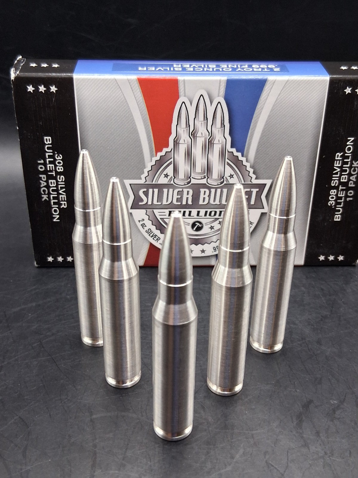 Lot 3 x 2 oz .999 Fine Silver Bullet Bullion .308 Caliber 6oz Total 🔥