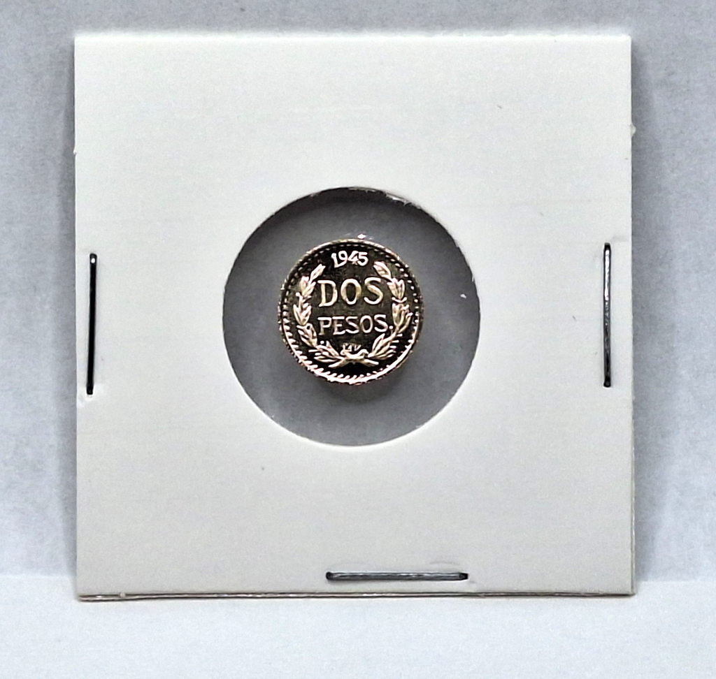 LOT OF 2 ✨ 14K 2 Pesos Gold Coin 🇲🇽💰 Privately Minted *IN Protective Holder*