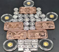 Gold Silver Copper Bullion Lot Mixed .999 Bars Rounds Stacker Collection