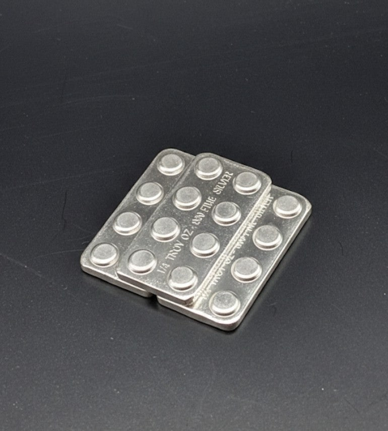 Lot of 3 - 1/4 oz .999 Fine Silver Bars (3/4 oz Total) Stackable Building Blocks