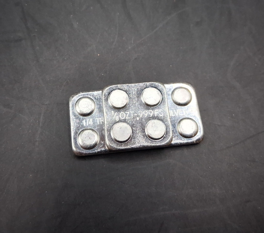 .999 Fine Silver Stackable Bar Set (1/4 oz + 1/8 oz) Bullion - Hand Poured Lot