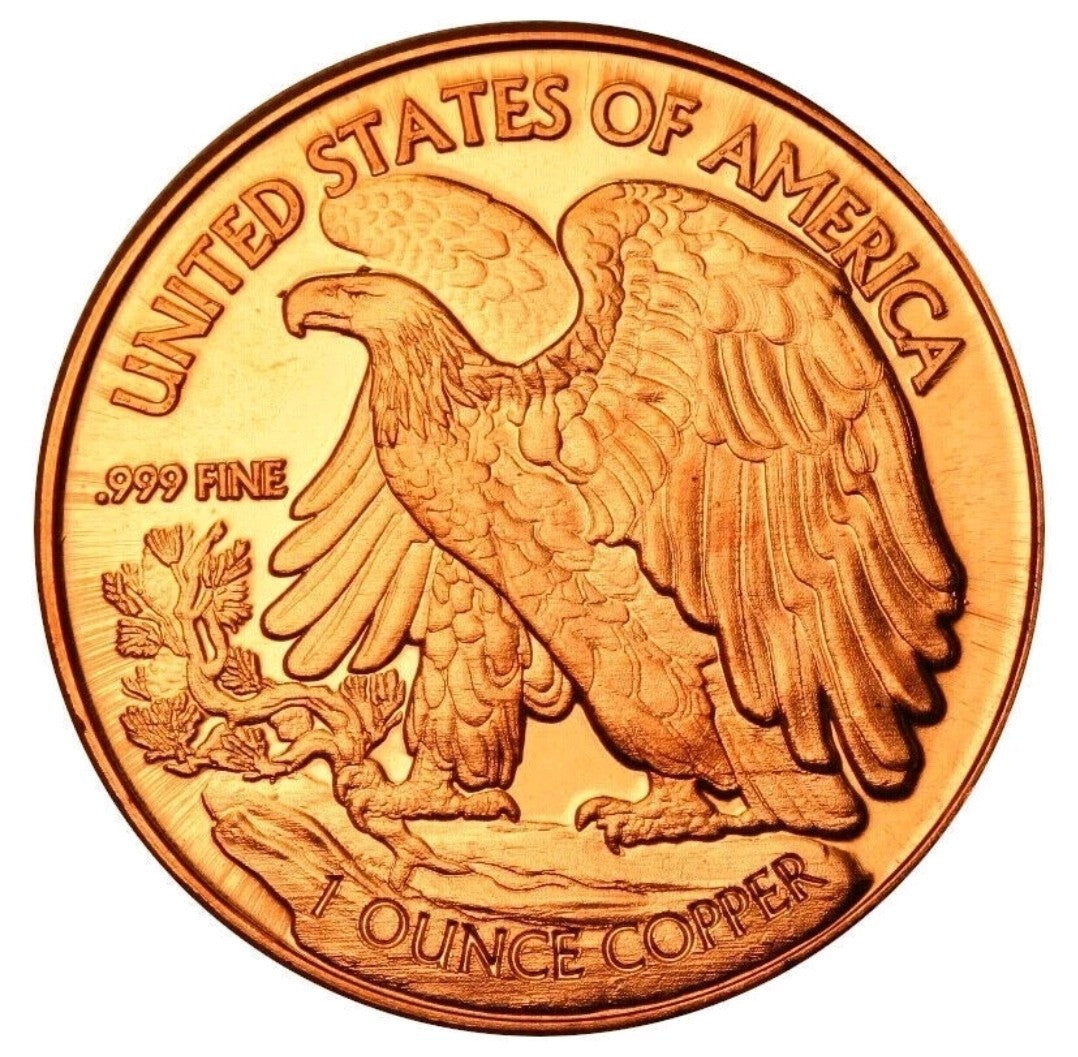 (20) WALKING LIBERTY - 1 OZ COPPER ROUND - BULLION - LOT