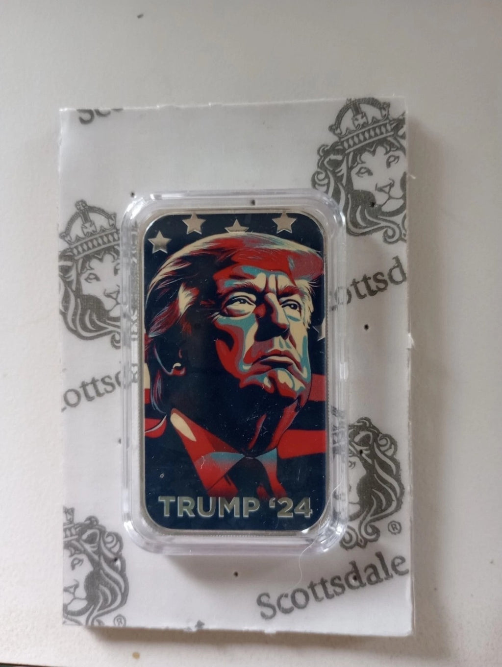 1 oz Colorized Pure Silver Coin Donald Trump  2024 Campaign Silver Bar (New)