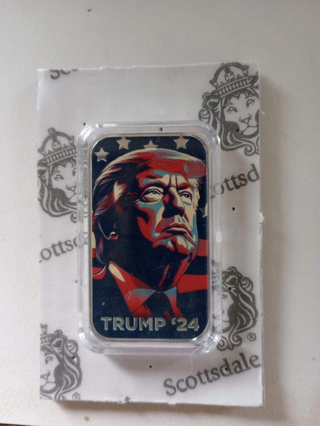 1 oz Colorized Pure Silver Coin Donald Trump  2024 Campaign Silver Bar (New)
