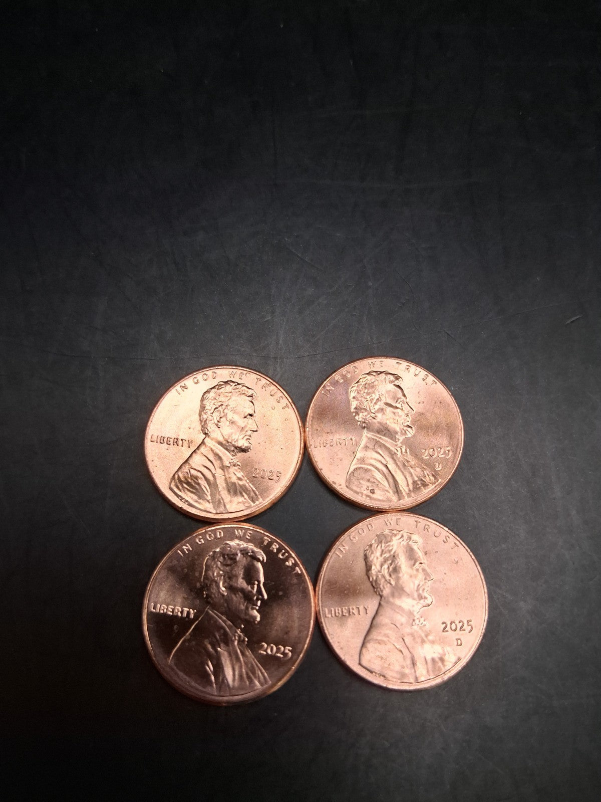 Lot 12 x 2025 Lincoln Pennies | 6 P & 6 D Uncirculated Mint Cents BU